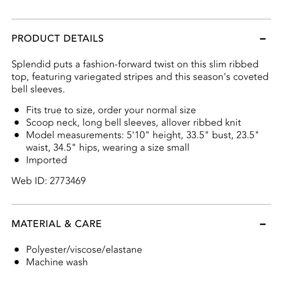 Splendid Striped Bell Sleeve Top - Picture 10 of 11